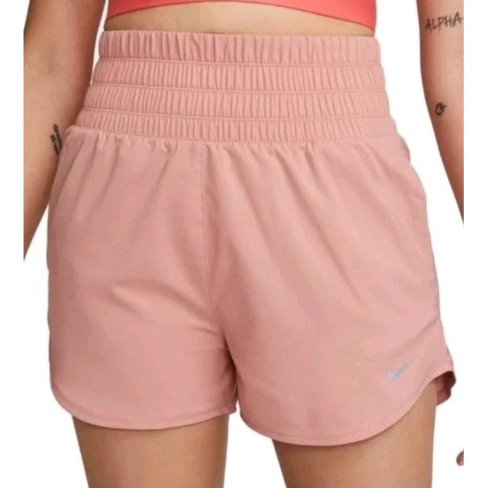 Women's Nike DX6642 Dri-Fit Ultra High-Waisted 3" Brief-Lined Shorts Soft Pink S